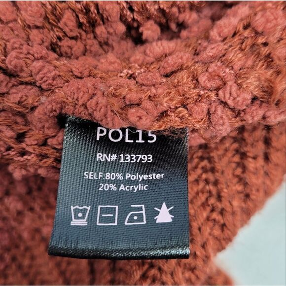 POL mauve high low textured popcorn cozy oversized hooded sweater S - Picture 8 of 10